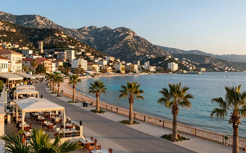 Vlore Albania seaside boulevard on the Albanian Riviera for romantic getaways