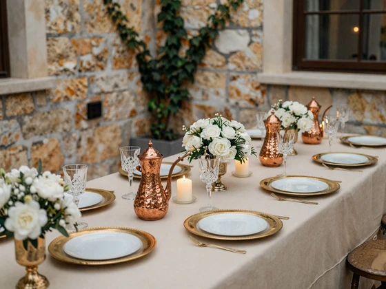 Wedding table setting and decoration