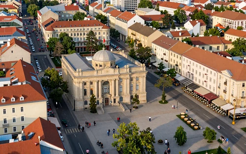 Belgrade Serbia city center with Republic Square and Knez Mihailova Street