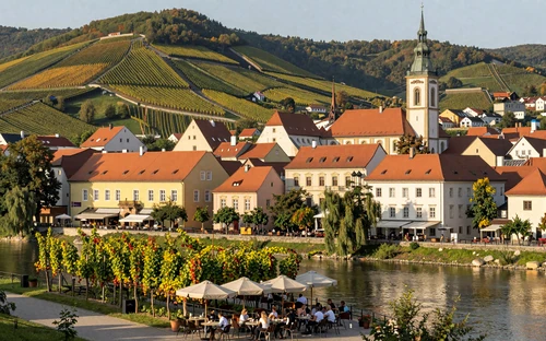 Maribor Slovenia with Drava River and vineyard hills ideal for wine-themed romantic dates